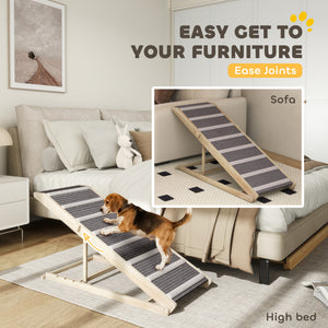 Dog Ramp for Couch, Foldable Pet Ramp for Small to Large Dog, 4 Adjustable Height from 14" to 20"