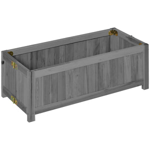Foldable Elevated Planter Box, Wooden Raised Garden Bed for Backyard, Patio to Grow Vegetables, Herbs, Flowers, Natural