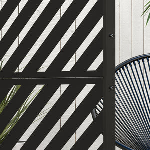 6.5FT Decorative Outdoor Divider, Metal Privacy Screen with Stand, Triangle Style, Black – view 7