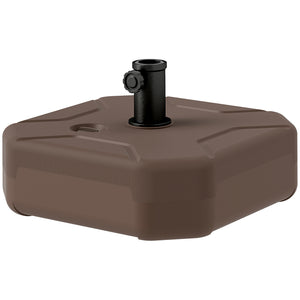 Square Patio Umbrella Base Holder, Outdoor Umbrella Stand, 17.7" L x 17.7" W x 9.8" H Brown