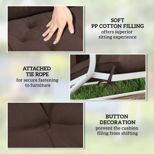 2 Seater Garden Bench Cushion, Soft Thick Outdoor Non-Slip 2 Seater Soft Pad With Backrest for Garden – view 26