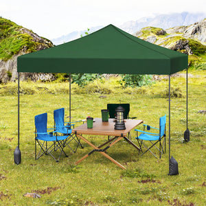 9.5 x 9.5 Feet Pop up Canopy Tent with Adjustable Heights-Green view 2