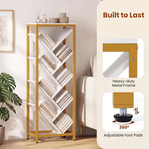 9-Tier Freestanding Bookcase for Hardcover Books-White view 6