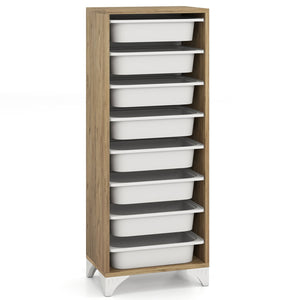 9-Tier Fruit and Vegetable Storage Rack Freestanding Wooden Pantry Organizer Cabinet view 4