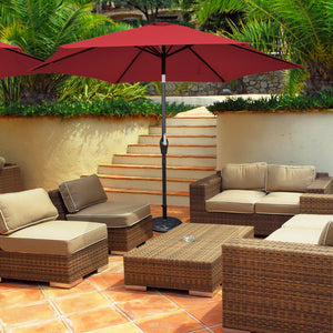 9 ft Outdoor Market Patio Table Umbrella Push Button Tilt Crank Lift view 7