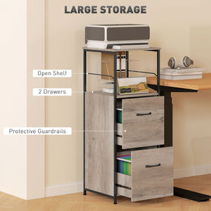 Vertical Filing Cabinet, Tall File Cabinet with 2 Drawers, Hanging Bars for Letter and A4 Size, Rustic Brown – view 11