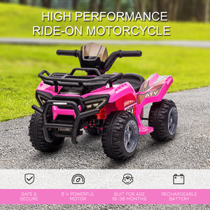 Aosom Kids Ride-on ATV Quad Bike Four Wheeler Car with Music, 6V Battery Powered Motorcycle for 18-36 Months