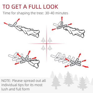 6' Pre Lit Arctic Fir Artificial Flocked Christmas Trees, with Snow Branches, Warm White UL Listed Clear Lights