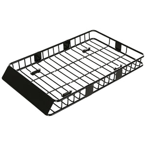 64"/43" x 39" Car Roof Rack, Length Adjustable Roof Basket, Universal Rooftop Cargo Carrier Basket with U-bolts, 220 lbs Capacity