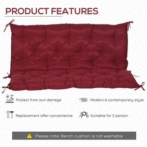 2 Seater Garden Bench Cushion, Soft Thick Outdoor Non-Slip 2 Seater Soft Pad With Backrest for Garden – view 32