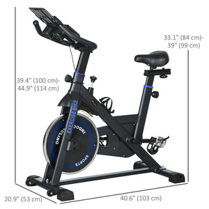 Soozier Adjustable Upright Stationary Exercise Bike with LCD Display, Suitbale for Beginer and Home Gym, Indoor Cycling Bike with Adjustable Resistance, White