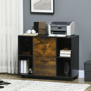 Lateral Filing Cabinet with Wheels and Lockable Drawer, File Cabinet – view 14