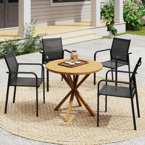 Stackable Patio Chairs Set of 4, Outdoor Dining Chairs with 20" Deep Seat, All Weather Breathable Mesh – view 7