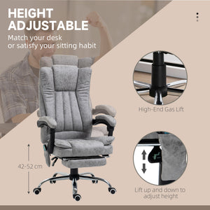 Office Chair 6-point Vibration Massage Chair Micro Fiber Recliner with Retractable Footrest Black – view 20