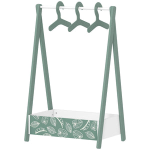 Qaba Kids Clothing Rack with Storage Shelf, Hangers, for Nursery Room, Living Room, Playroom