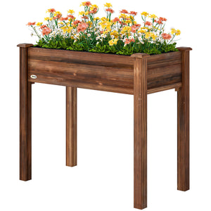 34"x18"x30" Wooden Raised Garden Bed, Elevated Planter Box with Legs, Drainage Holes, Inner Bag for Garden – view 6
