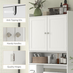 Modern Over the Toilet Storage Cabinet with 2 Doors, Above Commode Storage Cabinet with Toilet Paper – view 13