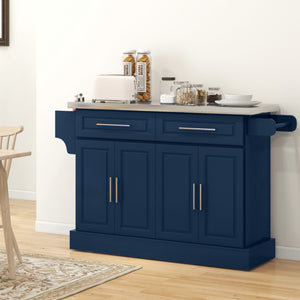 Stainless Steel Kitchen Island with Storage and Stainless Steel Top, Kitchen Trolley with Drawers – view 35
