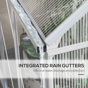 6' x 4' Walk-In Greenhouse, Polycarbonate Greenhouse with Sliding Door, Window, Aluminium Frame – view 13