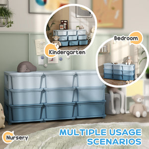 Qaba 3 Tier Kids Toy Organizer and Storage Bins with 6 Plastic Drawers