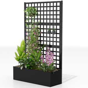 Galvanized Raised Garden Bed Planter Box with Trellis for Climbing Plants, Vegetable, Vines – view 22