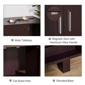 Cat Litter Box Enclosure, Hidden Litter Box Furniture, Cat House End Table Washroom with Scratching Pad – view 7
