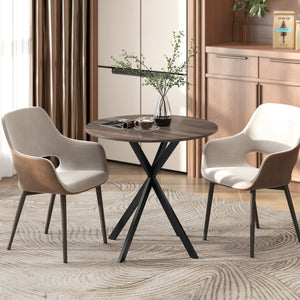 31.5" Industrial Round Dining Table - White Oak – view 14