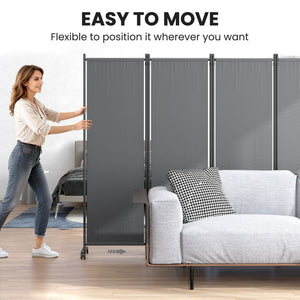 Folding Room Divider, Privacy Screen for Home Office Bedroom, 5.6FT Tall, Dark Grey – view 18
