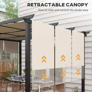 10' x 10' Metal Pergola, Outdoor Pergola with Retractable Canopy, for Garden, Patio, Backyard, Deck – view 10