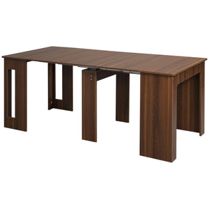 Extendable Dining Table, Expandable Kitchen Table for Small Spaces, Seats up to 6 People, Dark Brown