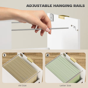 Lockable Filing Cabinet with 2 Fluted Drawers, File Cabinet with Adjustable Hanging Rails for A4 Letter – view 24