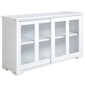 Modern Kitchen Sideboard, Stackable Storage Cabinet, Sliding Glass Door Console – view 15