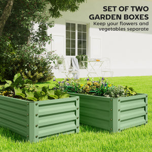 Galvanized Raised Garden Beds, Outdoor Planter Box, Set of 2, for Flowers, Herbs and Vegetables, Black – view 38