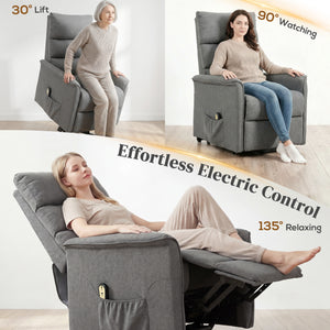Lift Chair for Elderly, Power Chair Recliner with Remote Control, Side Pockets for Living Room, Blue – view 10
