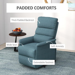 Lift Chair for Elderly, Power Chair Recliner with Remote Control, Side Pockets for Living Room, Blue – view 6