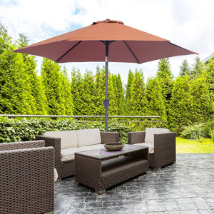8.5FT Patio Umbrella, Round Garden Parasol with 6 Ribs, Market Sunshade Tilt Canopy w/ Crank Handle for – view 10