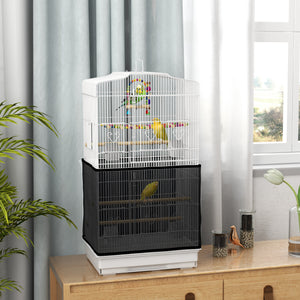 36" Bird Cage with Accessories, Handle, Mesh Cover, Tray, White