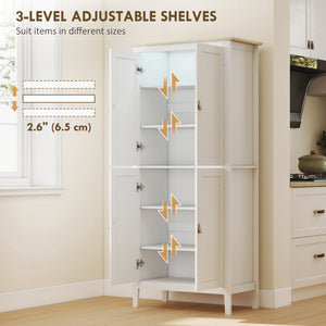 69.5" Tall Kitchen Pantry Storage Cabinet with Motion Sensor LED Light, Modern Kitchen Pantry Cabinet, Green – view 12