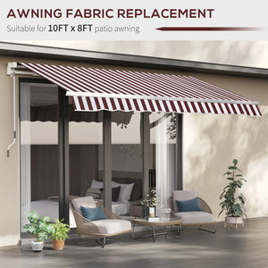 10' x 8' Retractable Awning Fabric Replacement Outdoor Sunshade Canopy Awning Cover, UV Protection, Grey – view 13