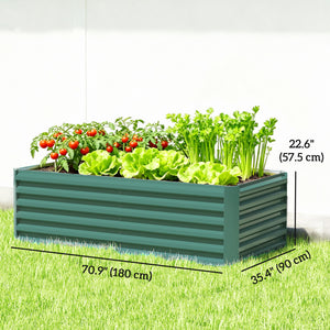 6' x 3' x 2' Raised Garden Bed, Galvanized Planter Box for Growing Flowers, Herbs and Vegetables, Brown – view 16