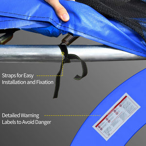 ⌀8ft Trampoline Pad ⌀96" Spring Safety Replacement Gym Bounce Jump Cover EPE Foam, No Holes for Pole, Blue – view 5
