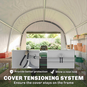 10' x 10' Outdoor Storage Tent, Heavy Duty and Waterproof Portable Shed for Bike, Motorcycle & Garden Tools