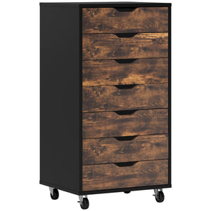 7-drawer Vertical File Cabinet for Home Office, Storage Cabinet with Wheels, 18.7"x15.6"x35.4", Black – view 15