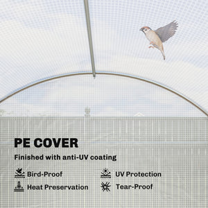Walk-in Tunnel Greenhouse, Plant Hot House w/ Support Rods, Roll-up Mesh Door, Mesh Windows, 13'x9.8'x6.6' – view 11