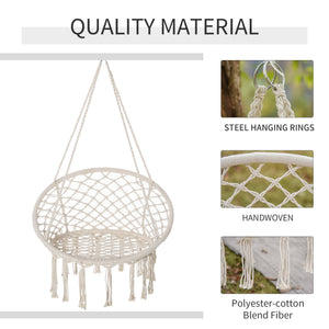 Patio Hammock Chair, Hanging Rope Hammock Swing for Indoor & Outdoor Use with Backrest – view 4