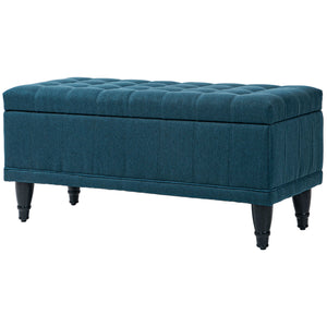 Storage Ottoman, Linen Fabric End of Bed Bench with Soft Close Lid – view 5