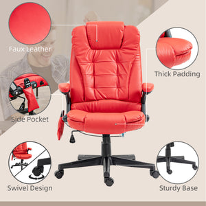 Executive Massage Chairs Heated High Back Reclining Office Chair Swivel Leather Adjustable Vibrating – view 12