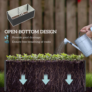 5' x 3' x 2' Raised Garden Bed, Galvanized Planter Box for Growing Flowers, Herbs and Vegetables, Black – view 12