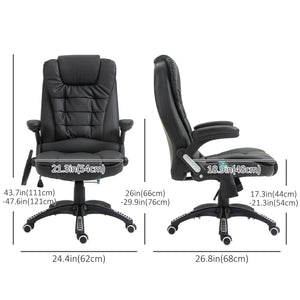 Executive Massage Chairs Heated High Back Reclining Office Chair Swivel Leather Adjustable Vibrating – view 2