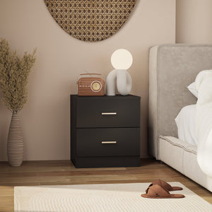 Bedside Table with 2 Drawers, Modern Nightstand for Bedroom, White – view 13